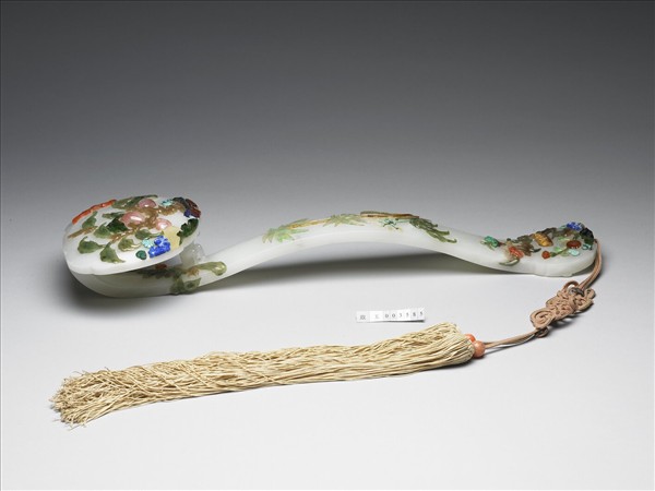 玉嵌寶石福壽如意