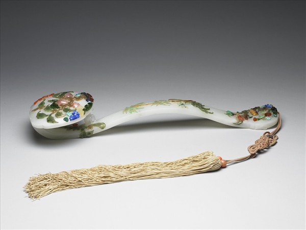 玉嵌寶石福壽如意