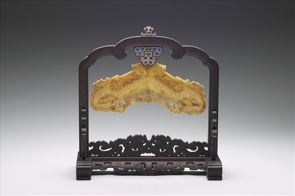 玉福祿磬式佩 附木座