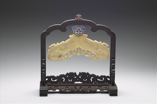 玉福祿磬式佩 附木座