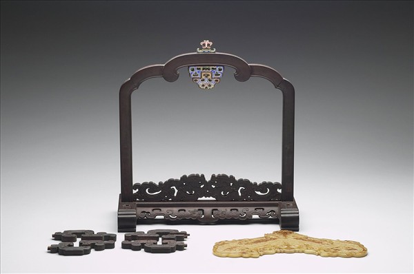 玉福祿磬式佩 附木座