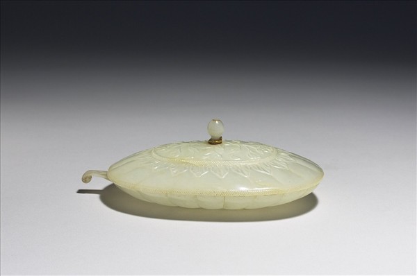 玉花口單柄帶蓋盤