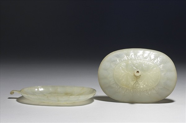 玉花口單柄帶蓋盤