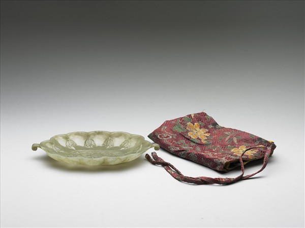 玉花口葉式雙柄盤