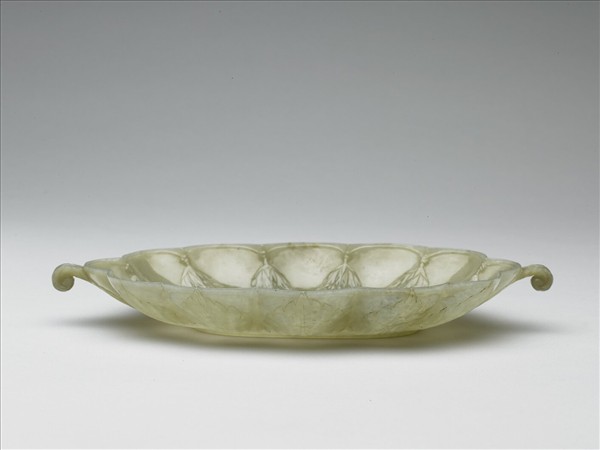 玉花口葉式雙柄盤