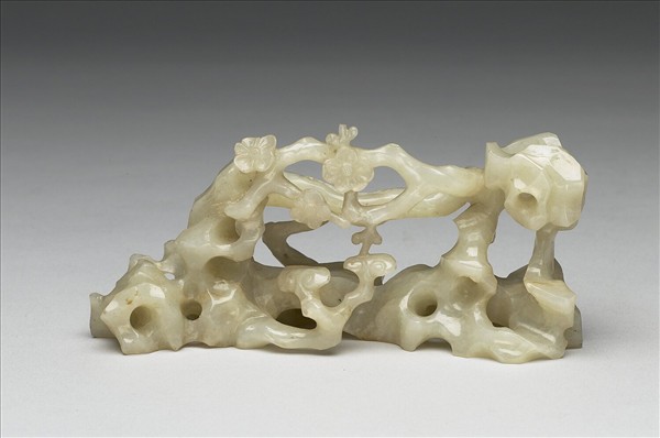 玉鏤空梅石紙鎮