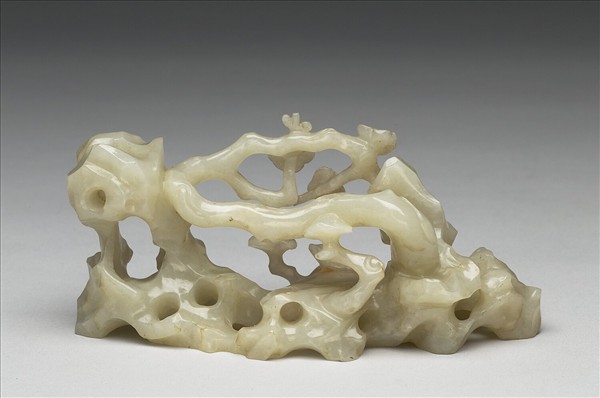 玉鏤空梅石紙鎮