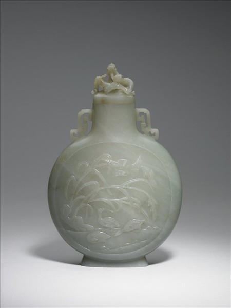 玉渚岸水禽扁壺