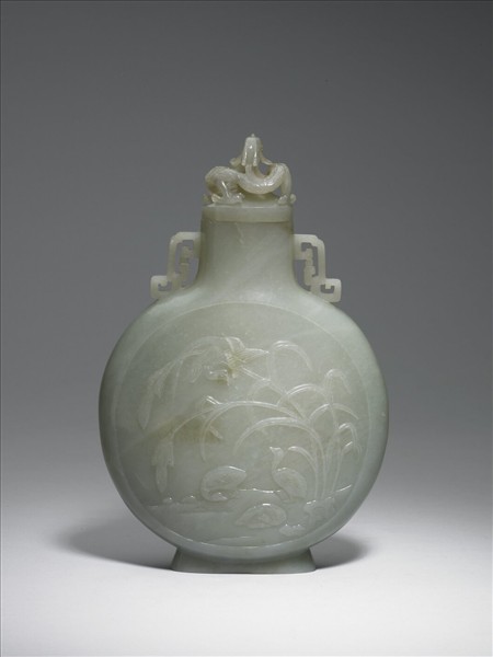 玉渚岸水禽扁壺