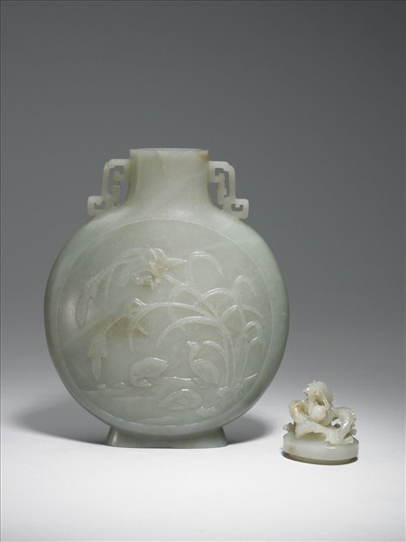 玉渚岸水禽扁壺