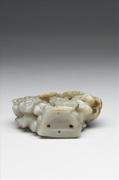 「秋山」仕女焚香玉飾