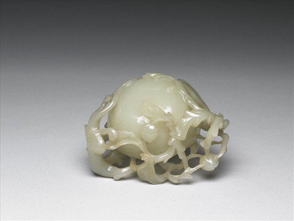 玉螭虎連枝桃式洗