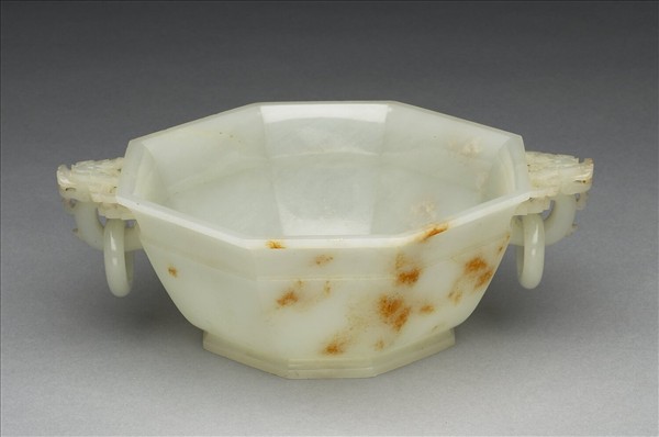 玉八角龍環水盛