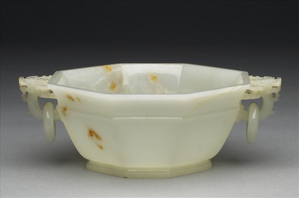 玉八角龍環水盛