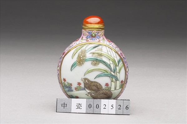 粉彩花鳥紋鼻煙壺