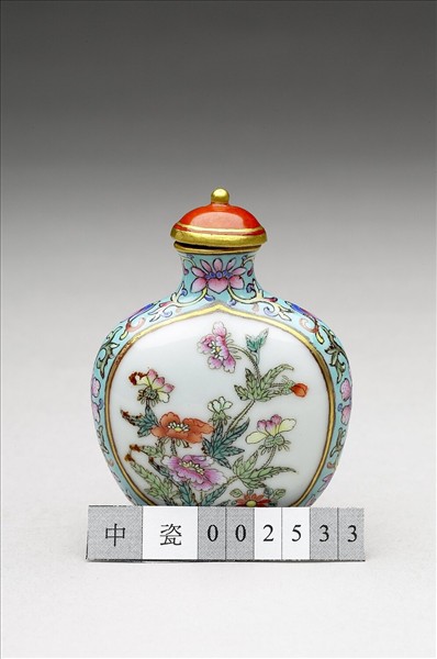 粉彩御製詩花卉紋鼻煙壺