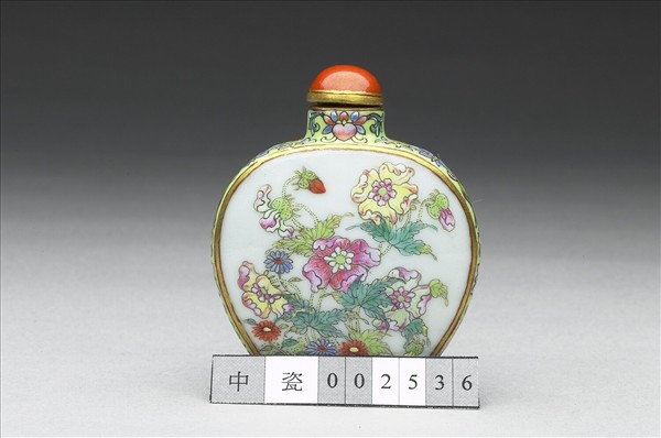 粉彩花卉紋鼻煙壺