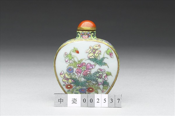 粉彩花卉紋鼻煙壺