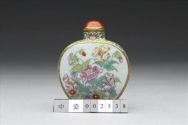 粉彩花卉紋鼻煙壺