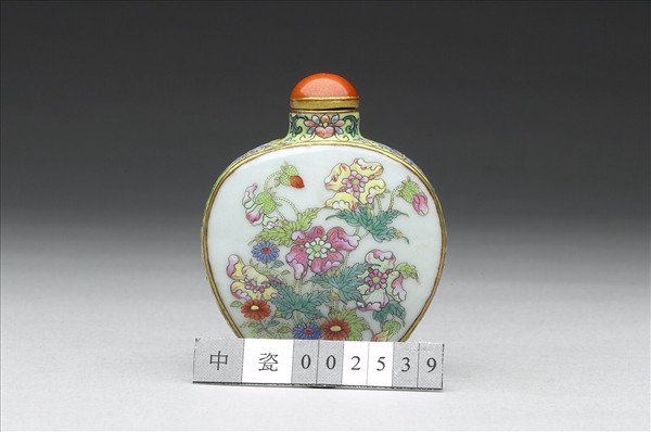 粉彩花卉紋鼻煙壺