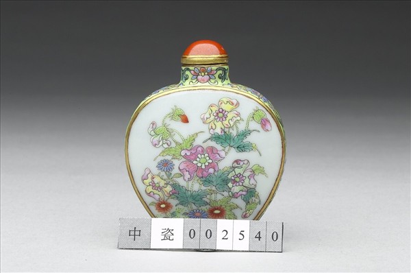 粉彩花卉紋鼻煙壺