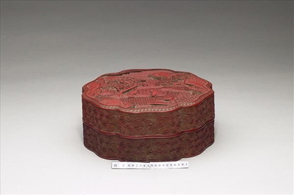 雕漆山水人物盒