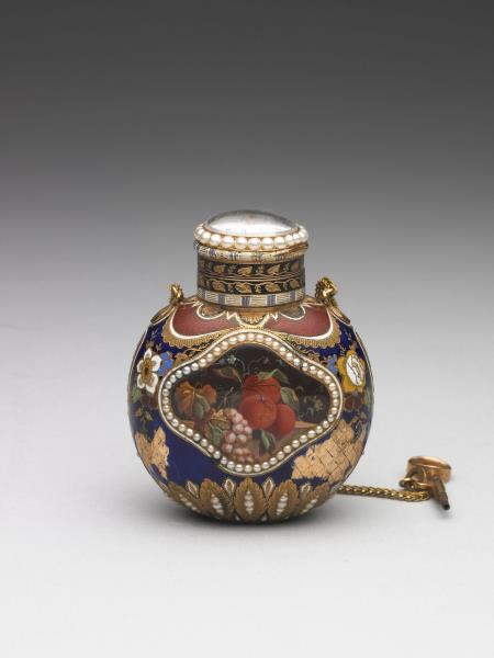 金胎畫琺瑯嵌珠錶蓋鼻煙壺