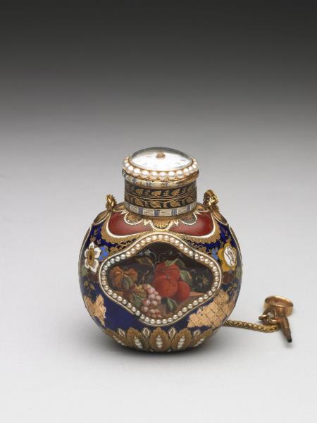 金胎畫琺瑯嵌珠錶蓋鼻煙壺
