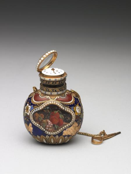 金胎畫琺瑯嵌珠錶蓋鼻煙壺