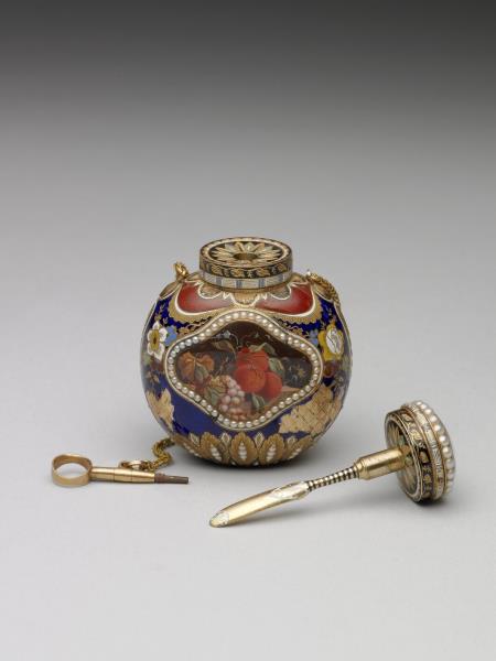 金胎畫琺瑯嵌珠錶蓋鼻煙壺