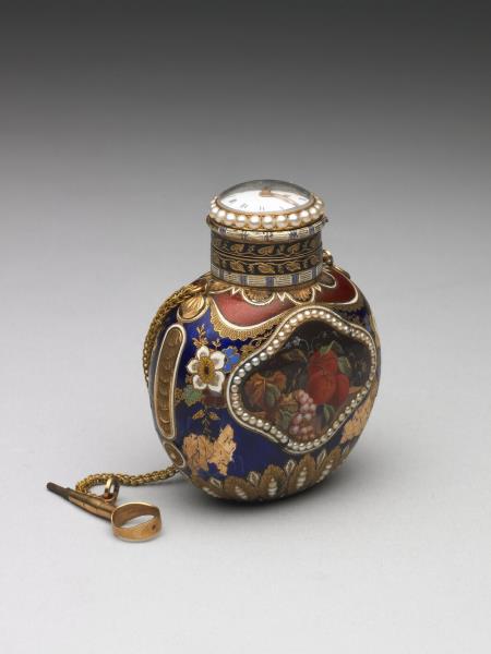 金胎畫琺瑯嵌珠錶蓋鼻煙壺