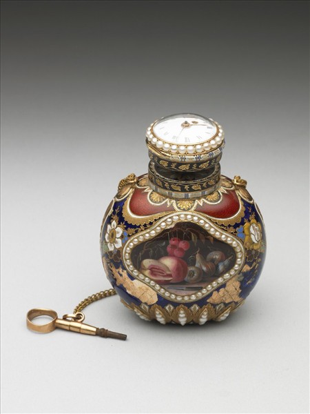 金胎畫琺瑯嵌珠錶蓋鼻煙壺
