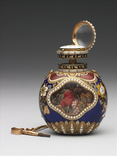 金胎畫琺瑯嵌珠錶蓋鼻煙壺