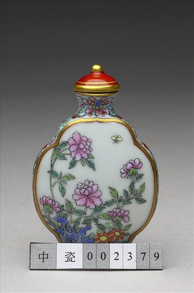 粉彩御製詩花卉紋鼻煙壺