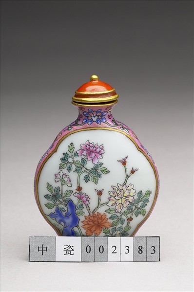 粉彩御製詩花卉紋鼻煙壺