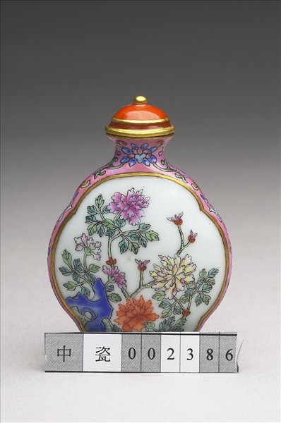 粉彩御製詩花卉紋鼻煙壺