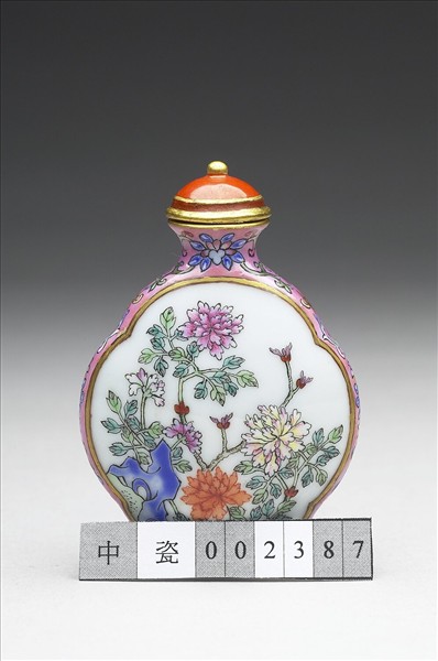 粉彩御製詩花卉紋鼻煙壺