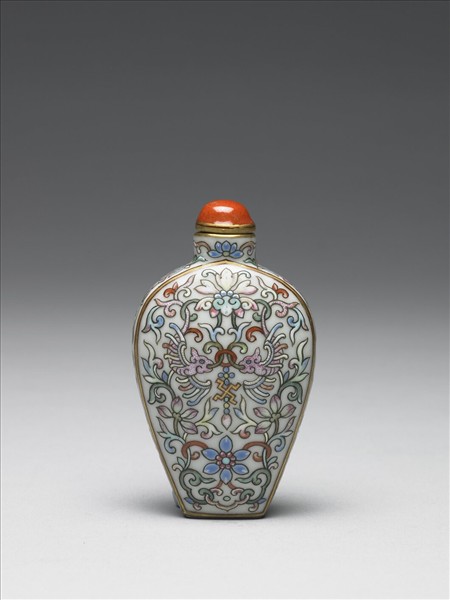 粉彩花鳥紋鼻煙壺