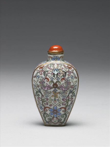 粉彩花鳥紋鼻煙壺