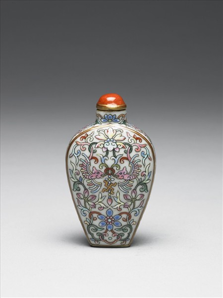 粉彩花鳥紋鼻煙壺