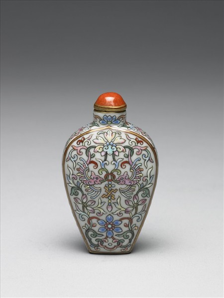 粉彩花鳥紋鼻煙壺