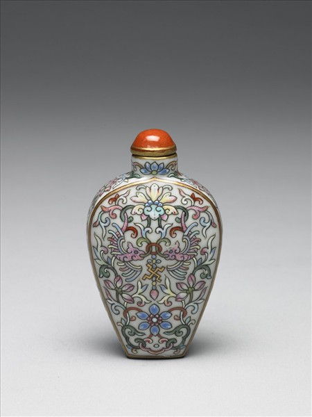 粉彩花鳥紋鼻煙壺