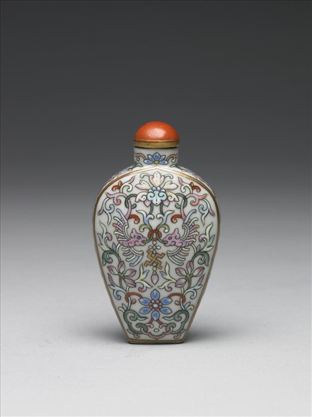 粉彩花鳥紋鼻煙壺