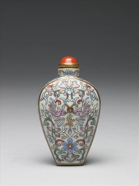 粉彩花鳥紋鼻煙壺