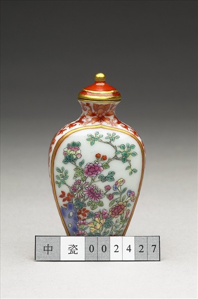 粉彩花卉紋鼻煙壺