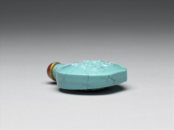 松綠石釉雙喜鼻煙壺