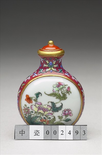 粉彩御製詩花卉紋鼻煙壺