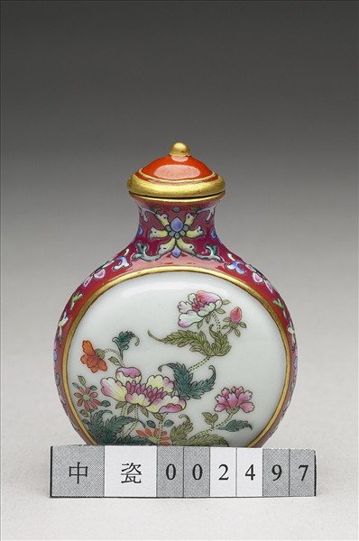 粉彩御製詩花卉紋鼻煙壺