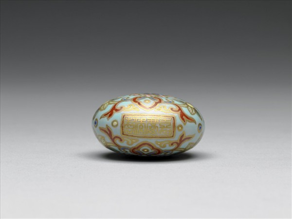 粉彩湖綠地纏枝花卉紋葫蘆式鼻煙壺