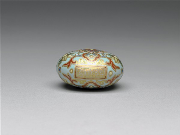 粉彩湖綠地纏枝花卉紋葫蘆式鼻煙壺